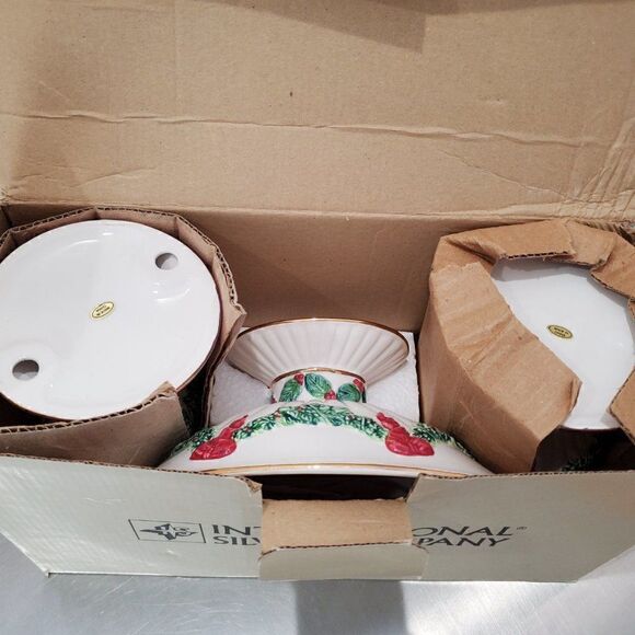 International Silver Co. White Candy Dish Candle - Picture 8 of 9